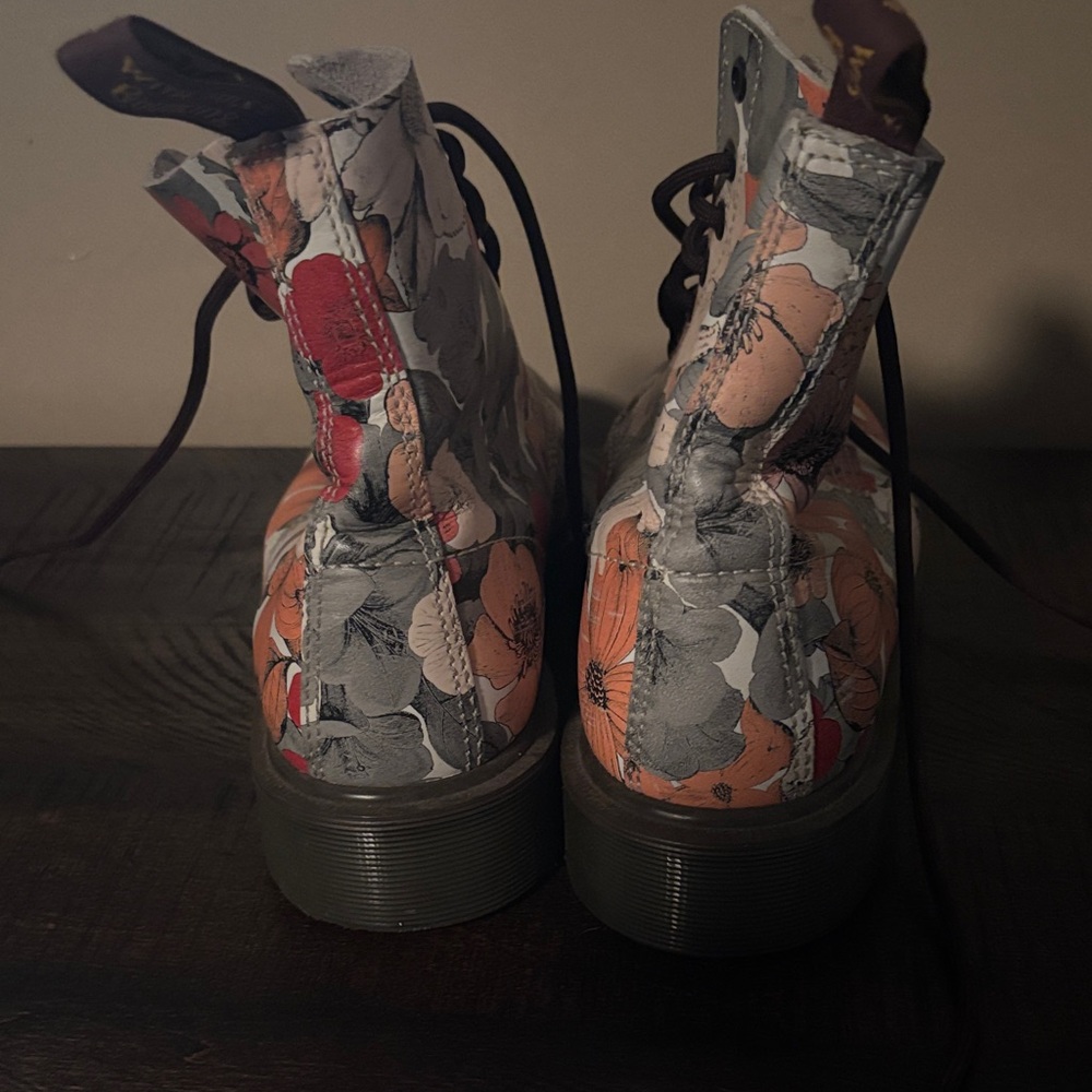 Dr. Martens Floral Multi-Color Combat Boots - Picture 3 of 4